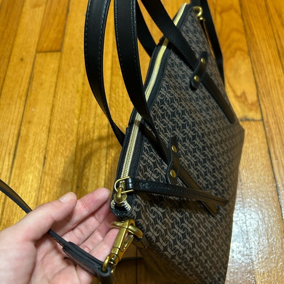 FOSSIL FELICITY SATCHEL CROSSBODY HANDBAG, BLK/BROWN - Picture 6 of 11